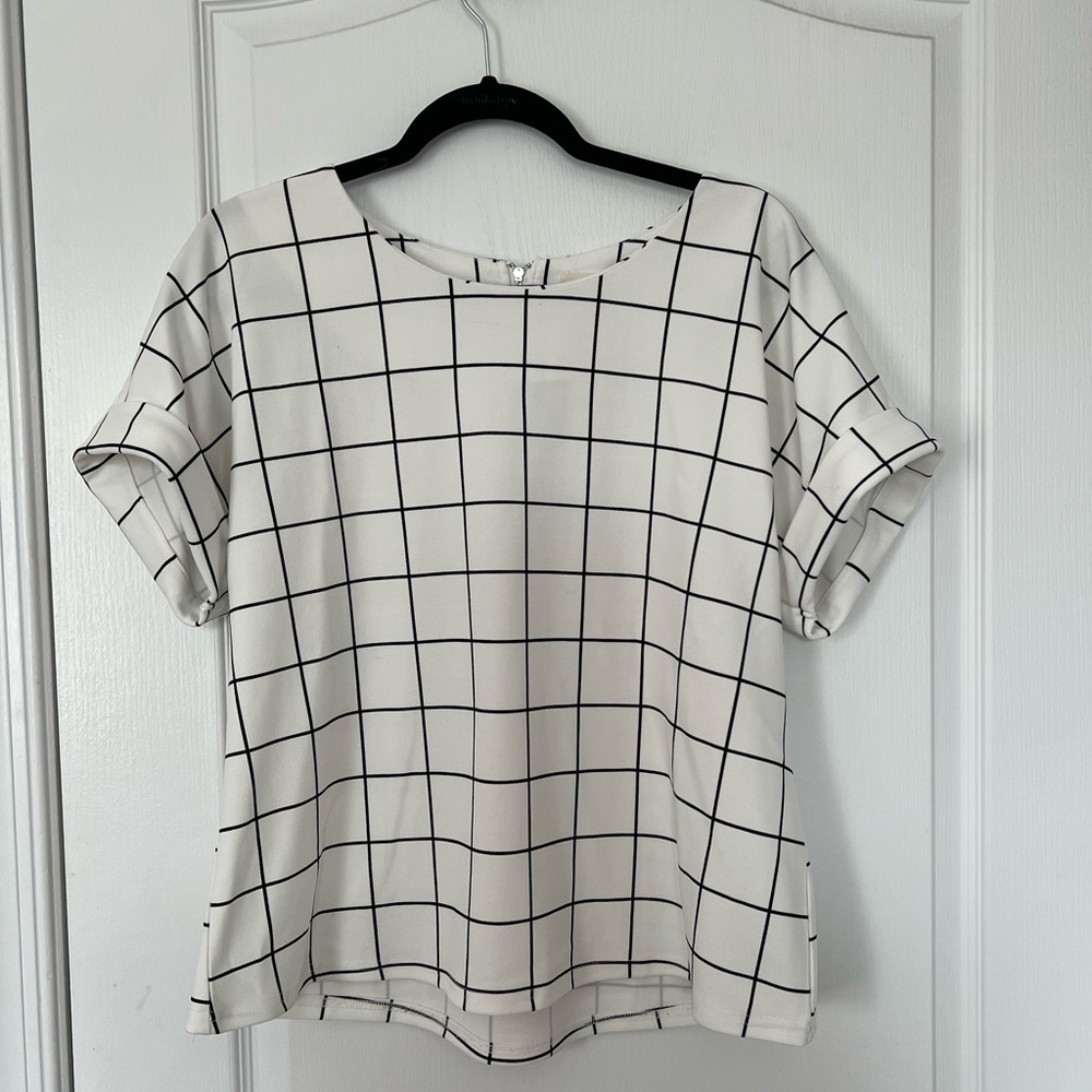 Short sleeved blouse in gingham from Target in a size medium for sale